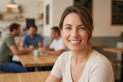 Donna che indossa Invisalign by Eridentimed