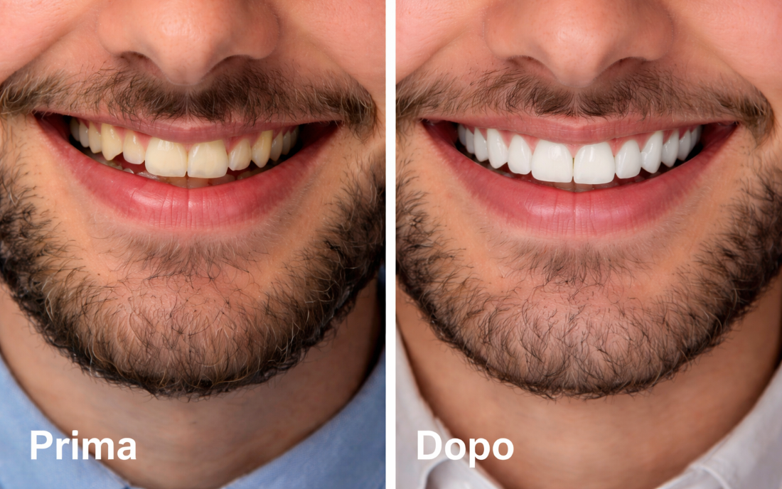 Risultato prima dopo faccette dentali